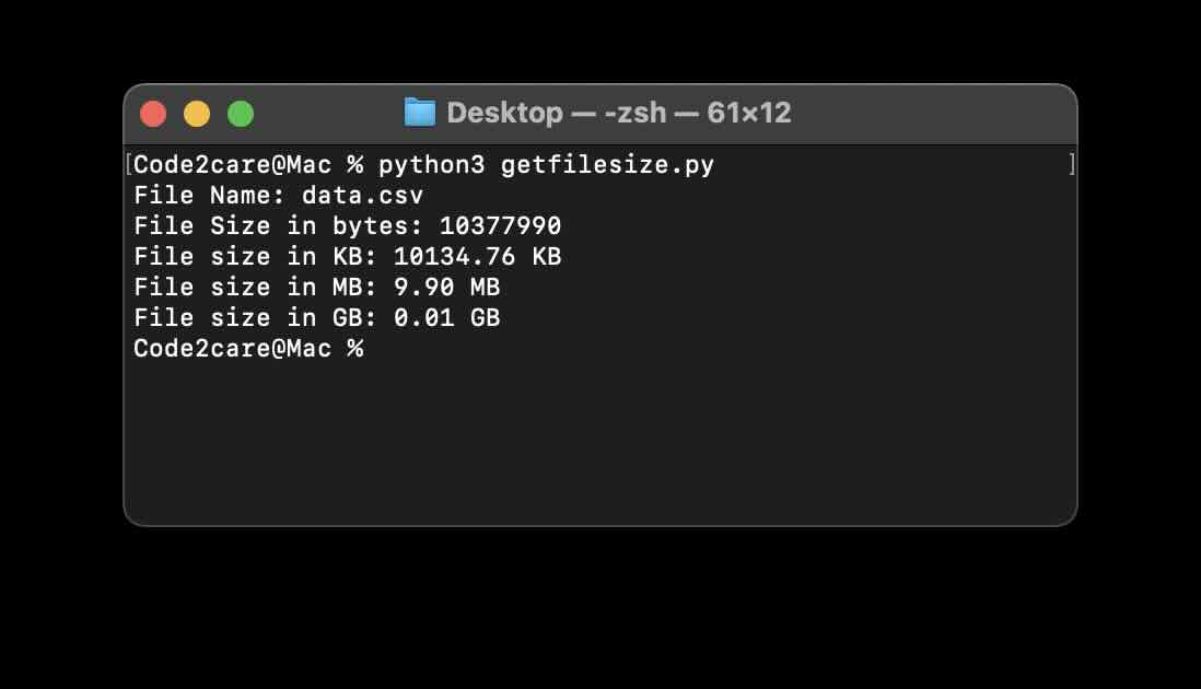 Get File Size in Python - Bytes KB MB or GB